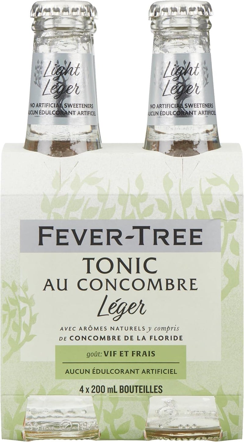 FEVER TREE Fever-Tree Refreshingly Light Cucumber Tonic Water - 4 Pack of 200 ML Bottles - Image 5