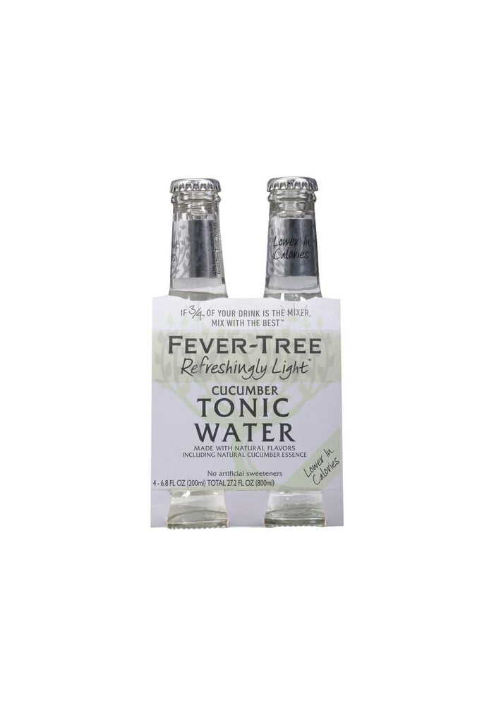 FEVER TREE Fever-Tree Refreshingly Light Cucumber Tonic Water - 4 Pack of 200 ML Bottles - Image 4