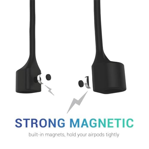 KEKOZE Anti-Lost Magnetic Strap Silicone Cable Connector String Compatible with Apple Wireless Pro/Pro 2/1,2&3 / Neck Rope Cord - Black - Image 5