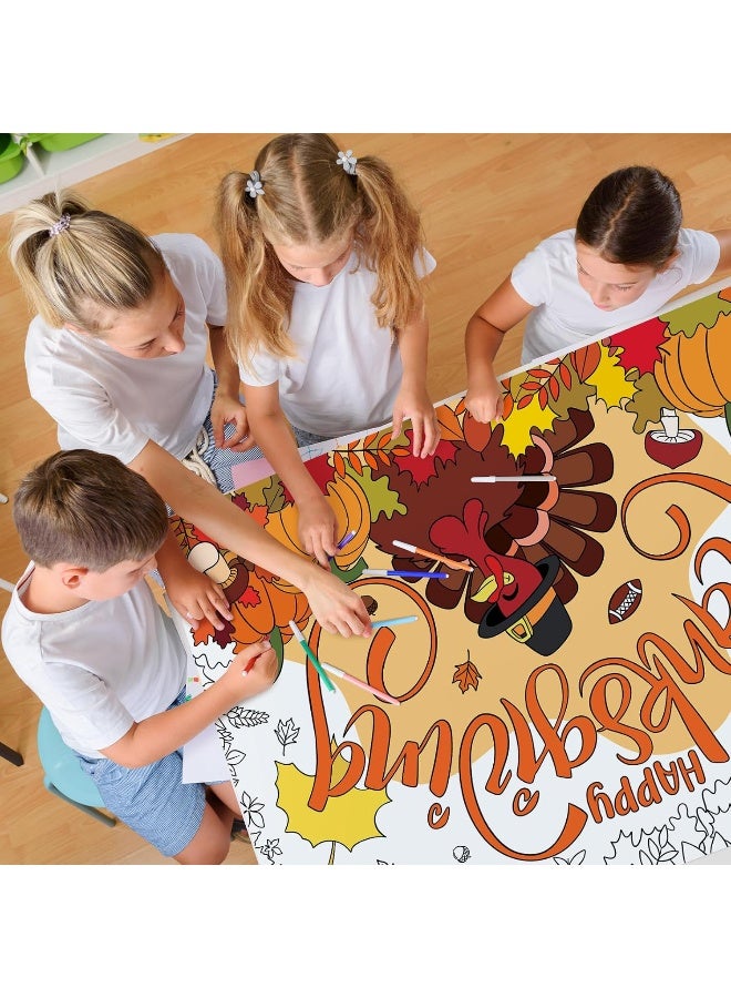 Sophena Large Fall Thanksgiving Coloring Poster 43.3x31.5 Inches Giant Drawing Paper Crafts for Kids Table Decorations, - Image 4