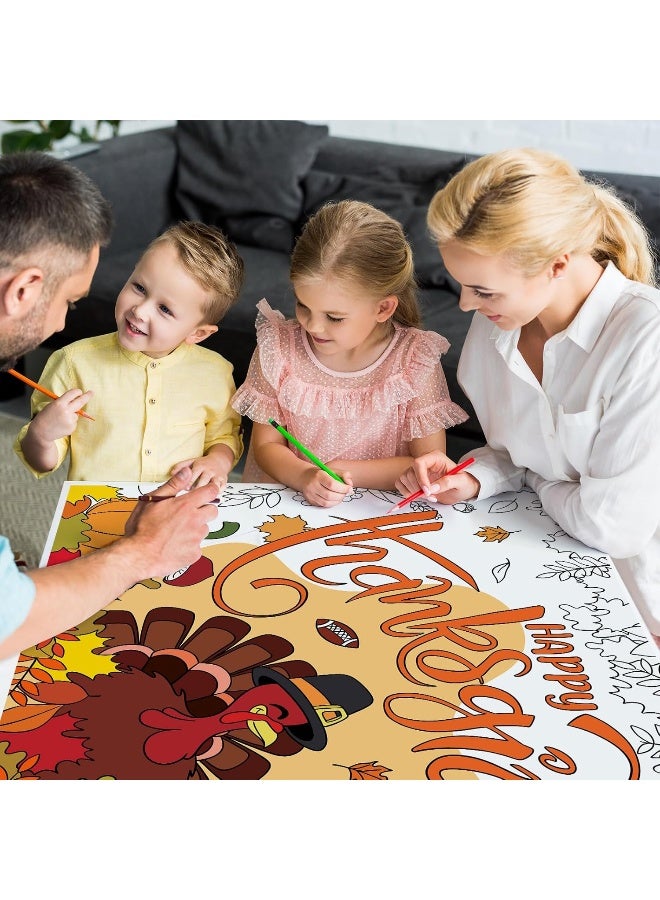 Sophena Large Fall Thanksgiving Coloring Poster 43.3x31.5 Inches Giant Drawing Paper Crafts for Kids Table Decorations, - Image 3