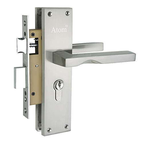 Atom Heavy Duty Mortise Door Lock with One Sided Key for Bedroom, Living Room, Main Door, Silver Satin Finish | 3 Keys | Lockset for House Hotel Office(WIH53CYOSK) - Image 2