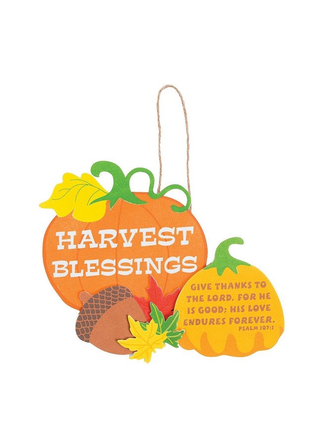 Fun Express Harvest Blessings Sign Craft Kit - Makes 12 - Thanksgiving Crafts for Kids - Image 1