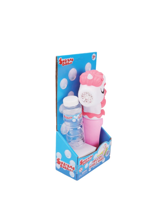 Bubbles B/O UNICORN LIGHT UP BUBBLE WAND, WITH 115ML BUBBLE SOLUTION,
3*AA BATTERIES NOT INCLUDED, 2ASTD - Image 1