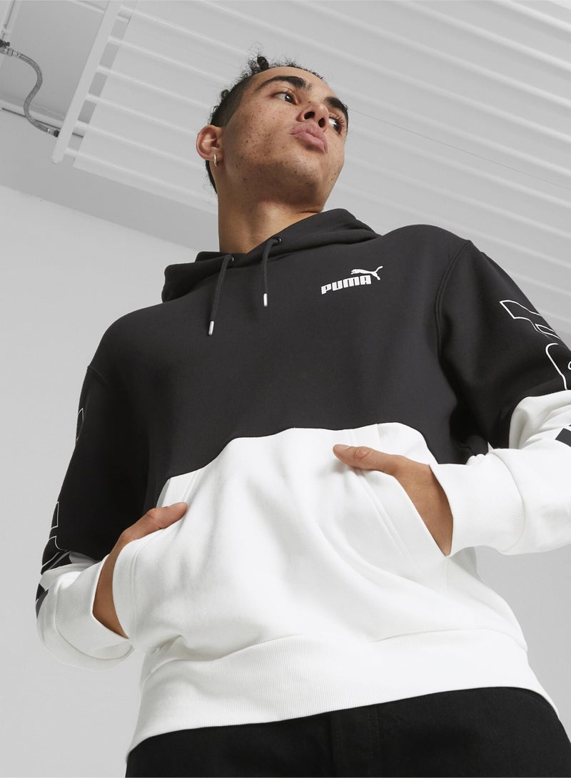 PUMA POWER Colourblock Mens Black Hoodie - Image 1