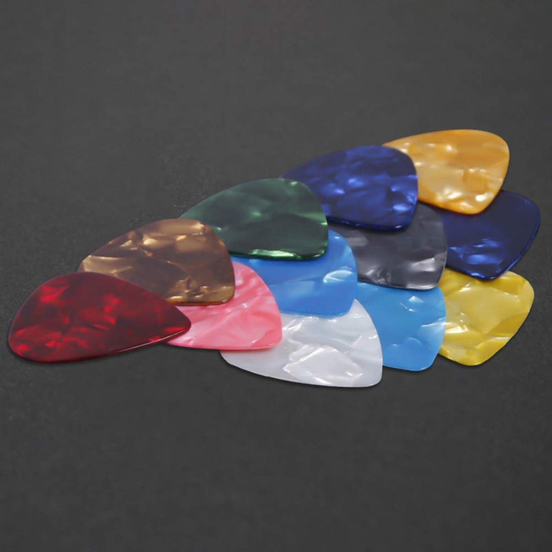 Augshy Guitar Picks, 150 Pack Premium Celluloid Guitar Pick Variety Pack Thin, Medium & Heavy Gauges for Acoustic Guitar, Electric Guitar, Bass(0.46 0.71 0.96 mm) - Image 3