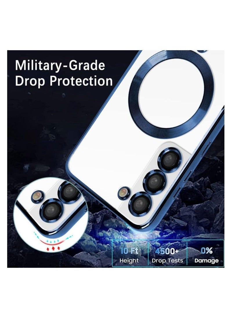 Raxoom Magnetic Clear Case for Samsung Galaxy S23 with Camera Lens Protector Magsafe Compatible Electroplated Soft TPU Shockproof Anti-Scratch Phone Case - Image 4