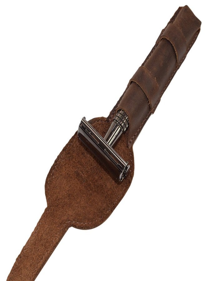 Hide & Drink, Leather Double Edge Safety Razor Protective Case, Shaving Travel Pouch, Handmade (Bourbon Brown) - Image 3