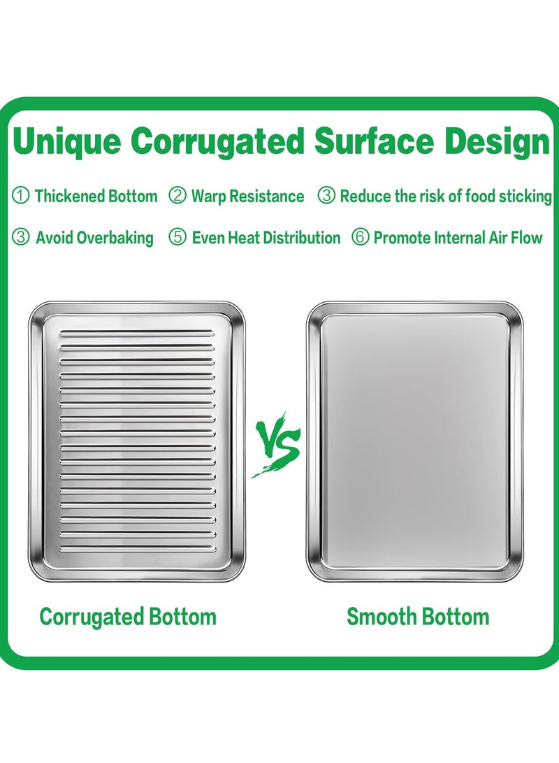 Zikra 2 Pcs Baking Sheets, Stainless Steel Baking Pan for Baking 10 Inch Baking Tray for Oven Heavy Duty Oven Pan for Cookie, Bread, - Image 3