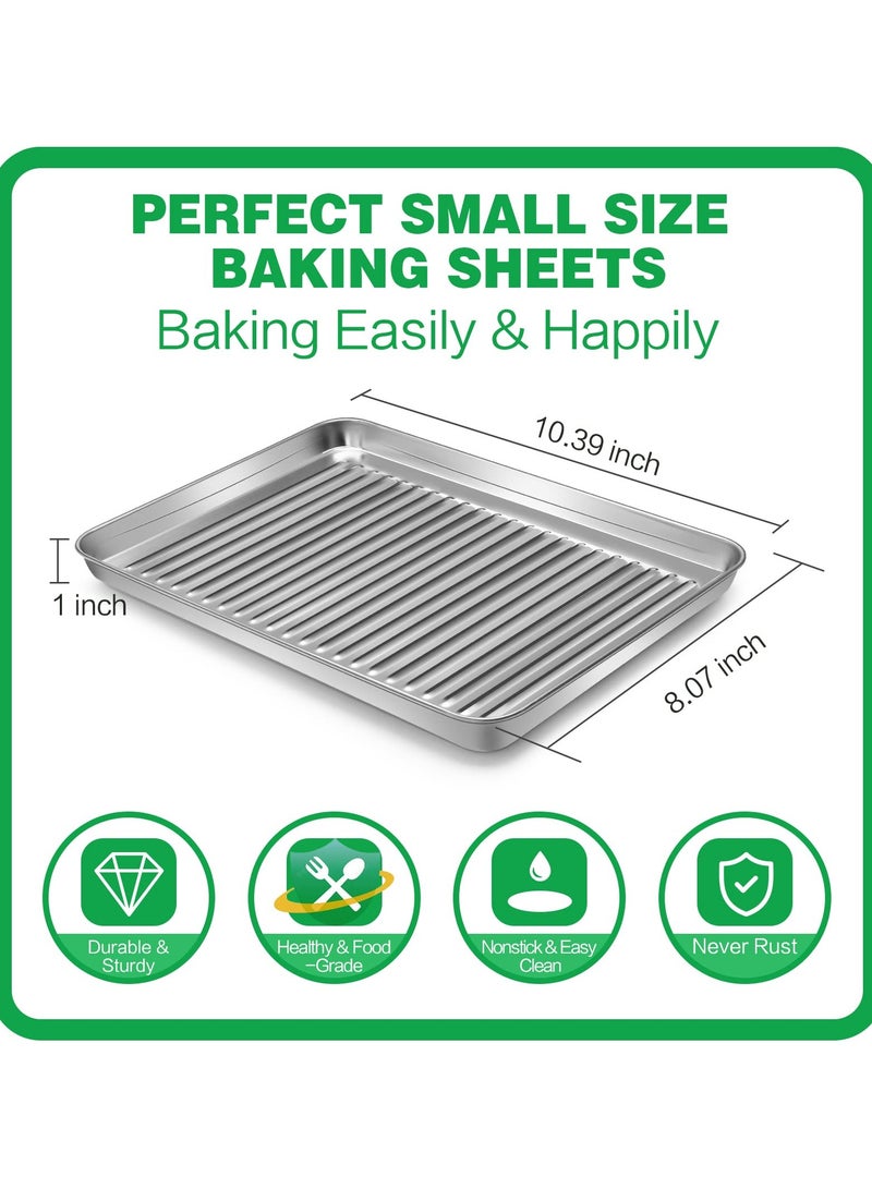 Zikra 2 Pcs Baking Sheets, Stainless Steel Baking Pan for Baking 10 Inch Baking Tray for Oven Heavy Duty Oven Pan for Cookie, Bread, - Image 5