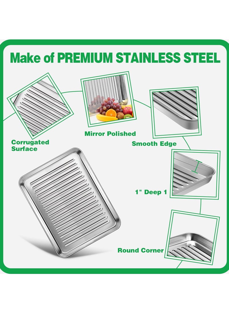 Zikra 2 Pcs Baking Sheets, Stainless Steel Baking Pan for Baking 10 Inch Baking Tray for Oven Heavy Duty Oven Pan for Cookie, Bread, - Image 2