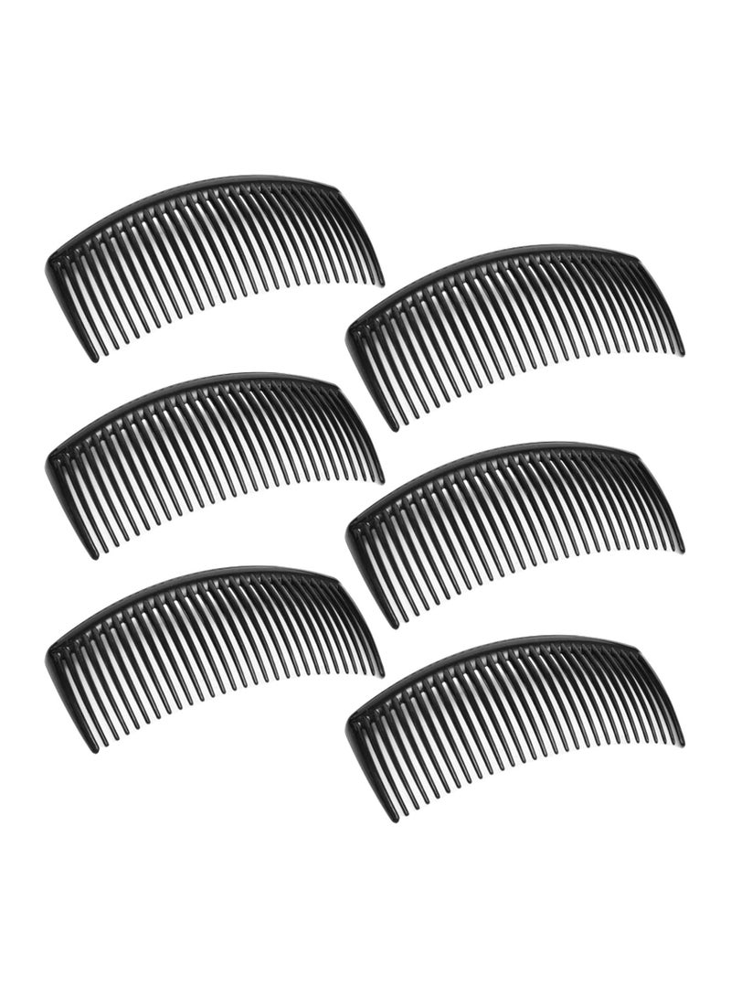 Star Beja 6 Packs  French Twist Comb, Plastic Side Hair Combs with 29 Teeth Hair Comb Hair Clip Combs for Fine Hair Accessory for Women- Black - Image 1
