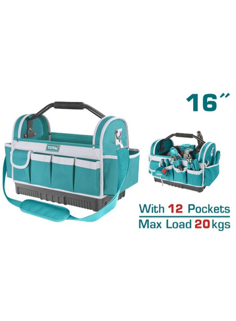 Total 16" Heavy Duty Canvas Bag with Plastic Base and 12 Pockets