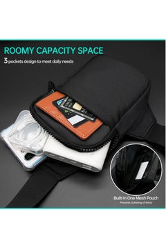 Captaintech Small Sling Bag for Men Waterproof Crossbody Packs Purses Chest Bags with Adjustable Shoulder Belt for Travel Sport Camping(Black)  - Image 5