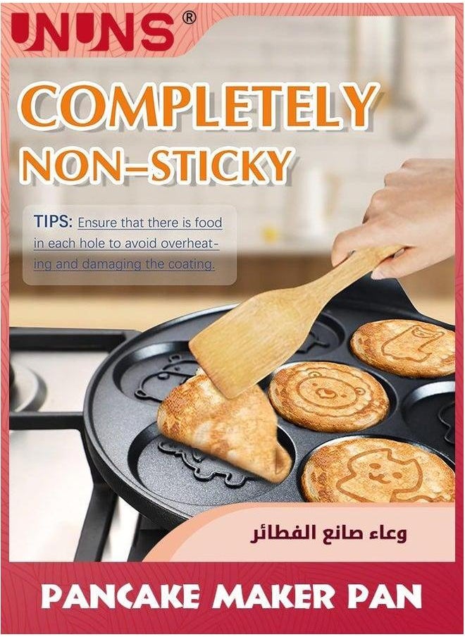 UNUNS Pancake Pan,Nonstick Griddle Maker With 7 Holes Animal Molds,Breakfast Pan For Pancake,Blinis,Omelettes,Fried Eggs  - Image 4