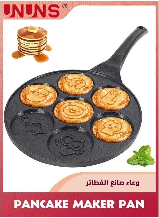 UNUNS Pancake Pan,Nonstick Griddle Maker With 7 Holes Animal Molds,Breakfast Pan For Pancake,Blinis,Omelettes,Fried Eggs  - Image 1
