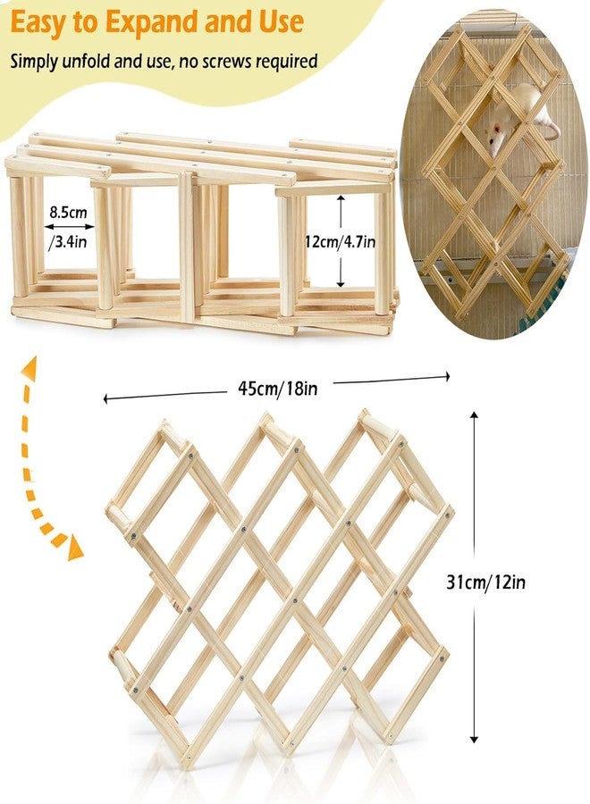 Jevnd Wooden Rat Climbing Toys, Natural Pet Rat Cage Accessories Climbing Ladder, Fancy Rats Enrichment Toys Activities, Hanging Rat Toys for Pet Rats in Cage Playing Chewing (L) - Image 2