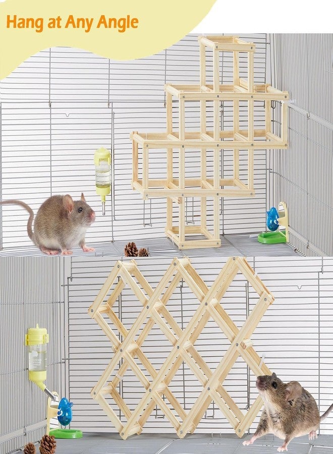 Jevnd Wooden Rat Climbing Toys, Natural Pet Rat Cage Accessories Climbing Ladder, Fancy Rats Enrichment Toys Activities, Hanging Rat Toys for Pet Rats in Cage Playing Chewing (L) - Image 5