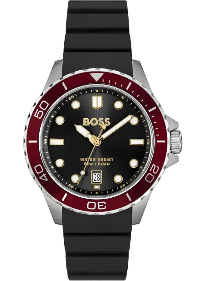 BOSS Quartz analog Watch with Silicone strap