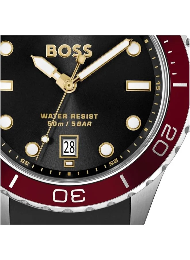BOSS Quartz analog Watch with Silicone strap