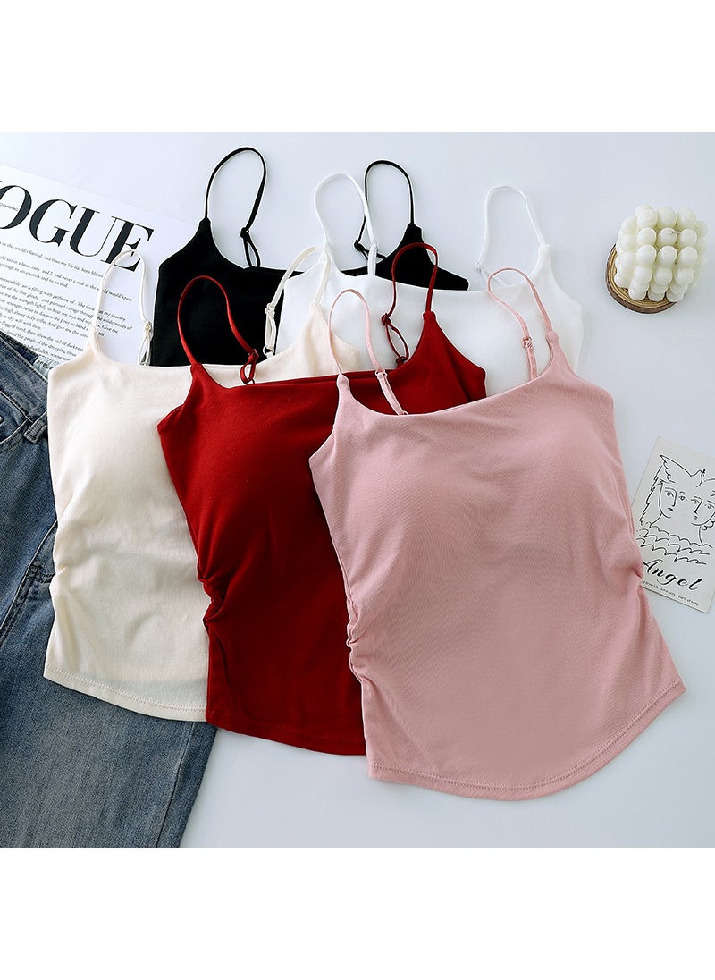 Generic - Slimming Cotton Camisole with Built-In Bra Pads White - Image 1