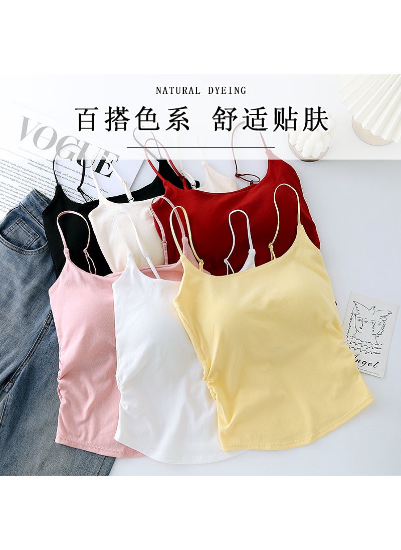 Generic - Slimming Cotton Camisole with Built-In Bra Pads White - Image 1