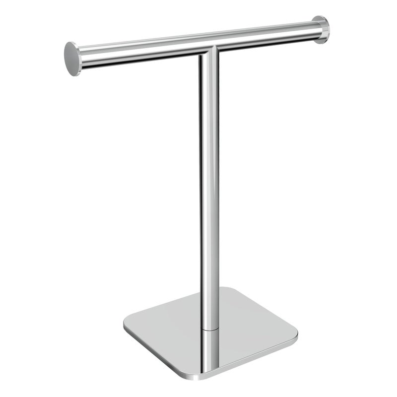 RUACQ TShape Hand Towel Holder Stand 12inch Weighted Base Towel Rack Countertop Towel Holder for Bathroom 304 Stainless Steel Heavy Duty Chrome - Image 2