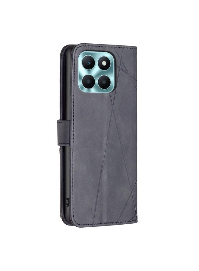S-TOP Case For Honor X6a Magnetic Buckle Rhombus Texture Leather Phone Case - Image 3