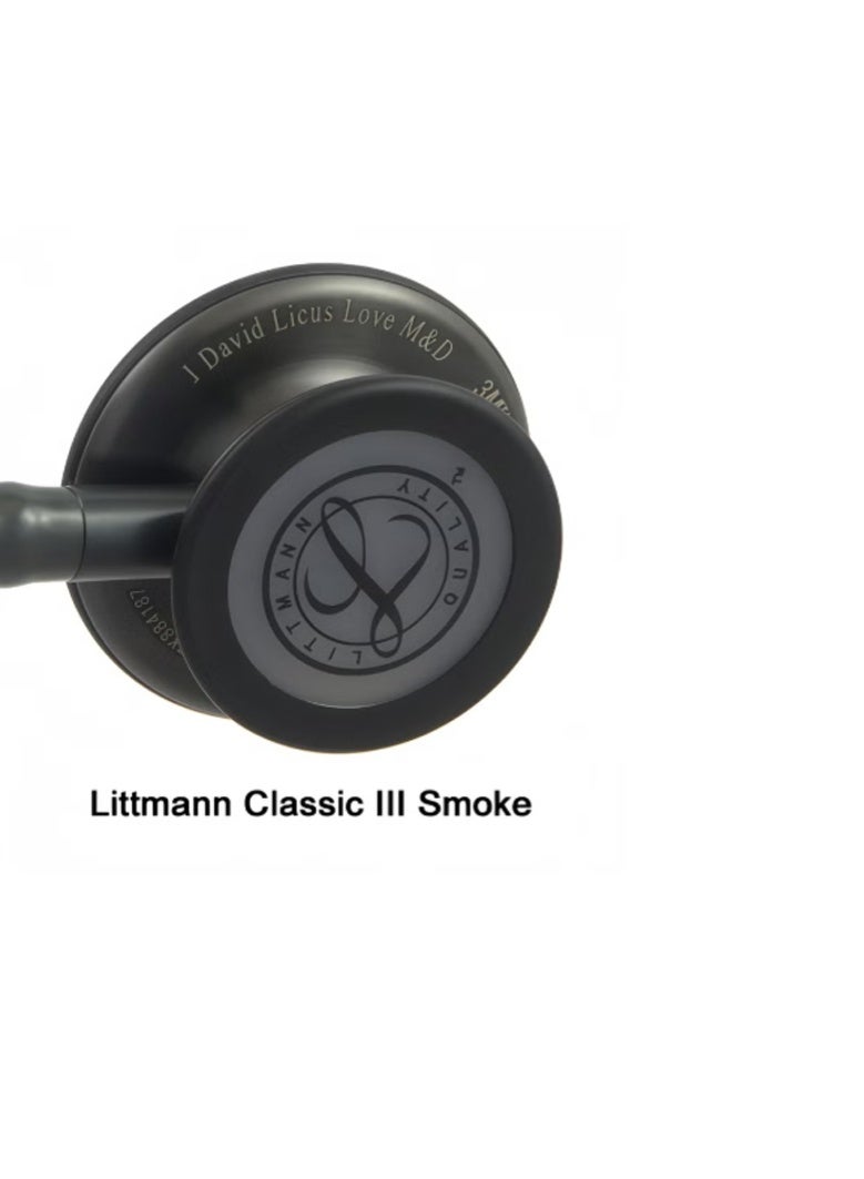 3M Littmann Classic III Monitoring Stethoscope Chestpiece Gray Tube Violet Gray Stem and Headset 27 inch 5873 - Image 4
