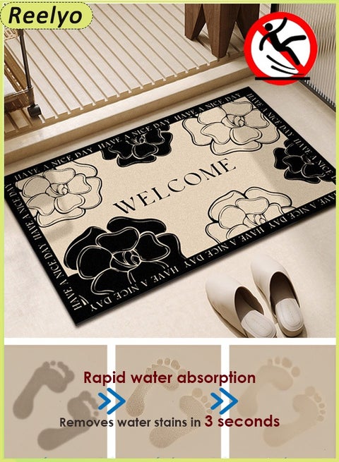 Bathroom Mat, Floor Mat, Non Slip Super Absorbent Rug, Stain Resistant Quick Dry Thin Rug, Machine Washable Shower Floor Rugs Bathroom & Kitchen Home Decor Accessories
