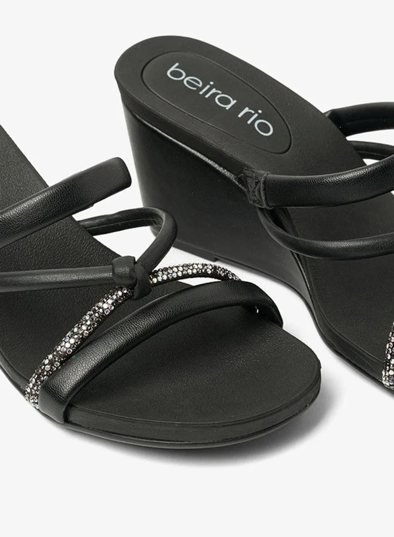 Beira Rio  Beira Rio Ladies Wedge Sandals Black | Made In Brazil for Women | Best Price UAE