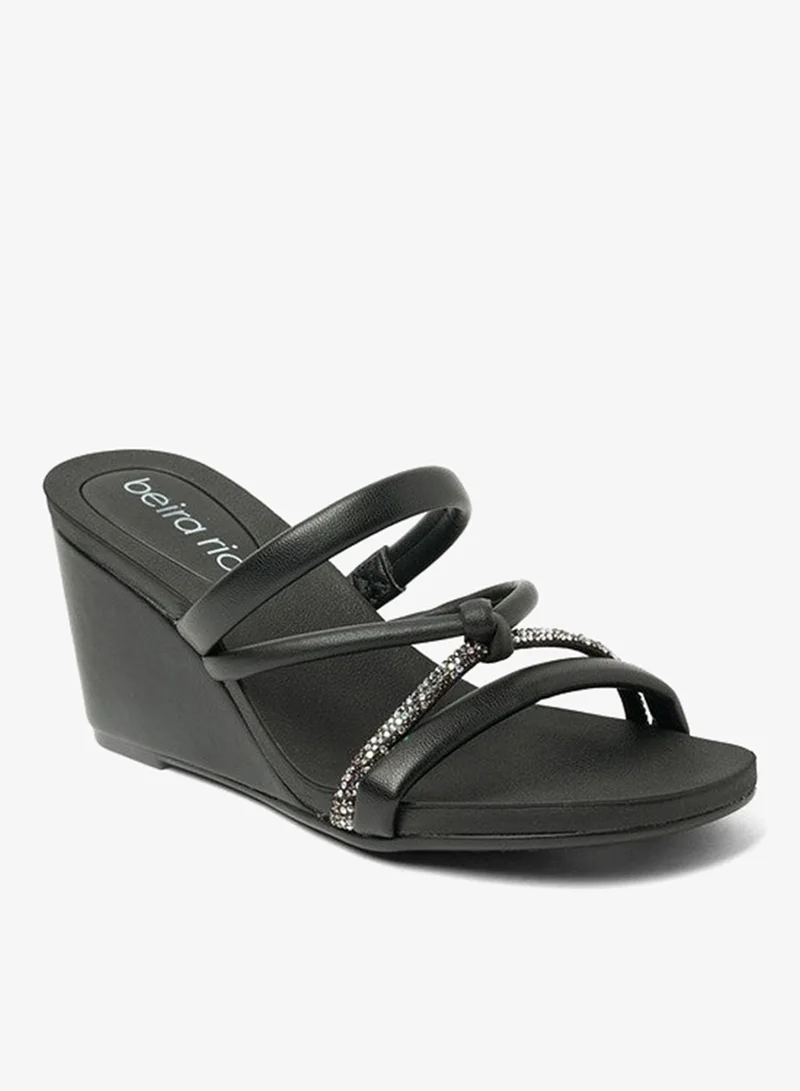 Beira Rio Ladies Wedge Sandals Black | Made In Brazil