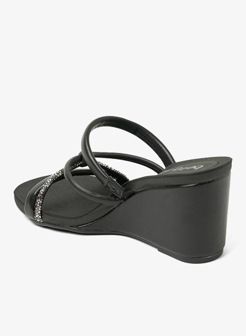 Beira Rio  Beira Rio Ladies Wedge Sandals Black | Made In Brazil for Women | Best Price UAE