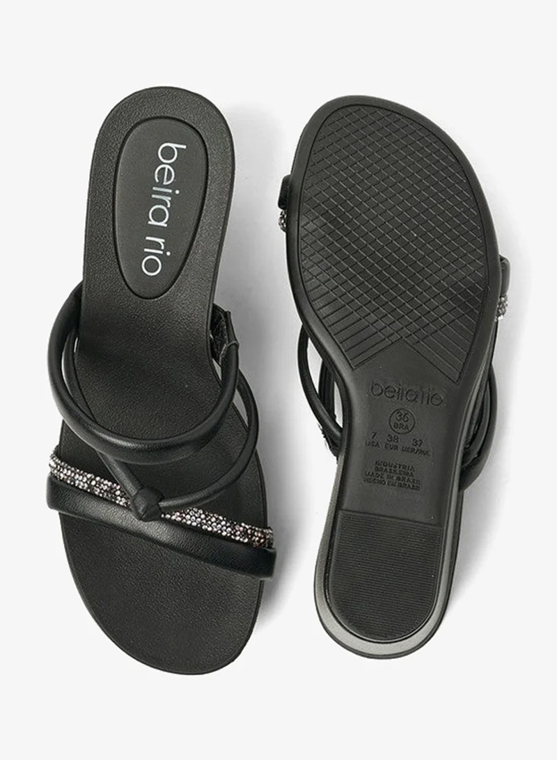 Beira Rio  Beira Rio Ladies Wedge Sandals Black | Made In Brazil for Women | Best Price UAE