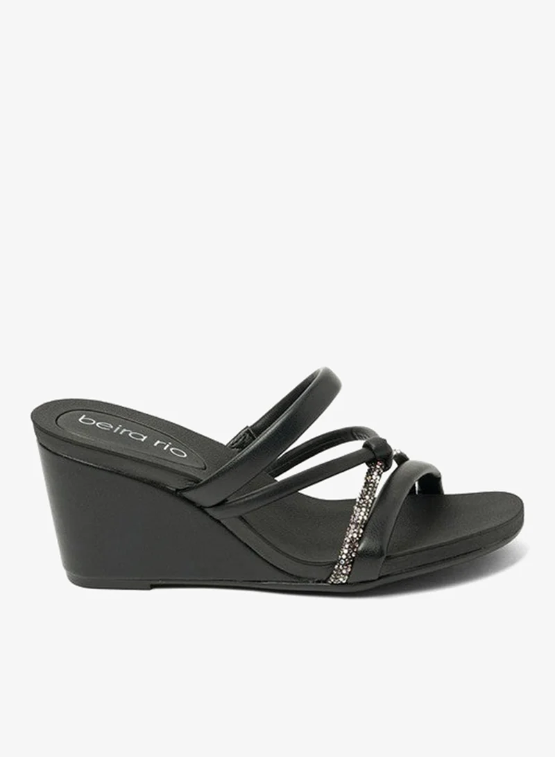 Beira Rio  Beira Rio Ladies Wedge Sandals Black | Made In Brazil for Women | Best Price UAE