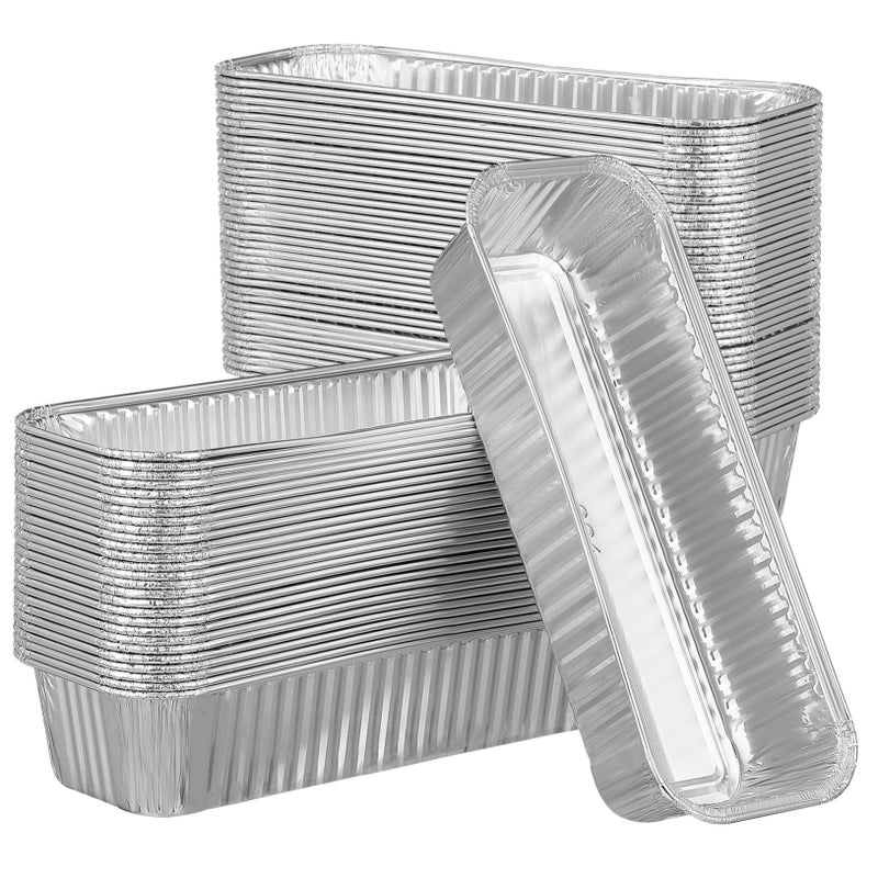 125 Pcs Deep Disposable Aluminum Foil Pans Rectangle Baking Trays For Oven - Image 2