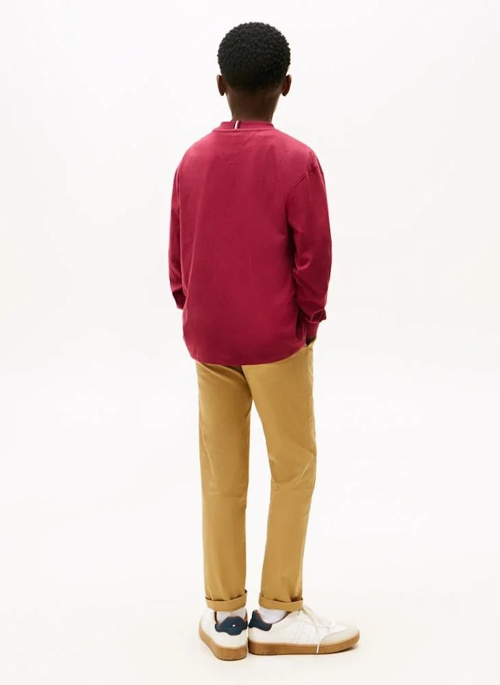 تومي هيلفيغر تيشيرت بطبعة أحادية للأطفال