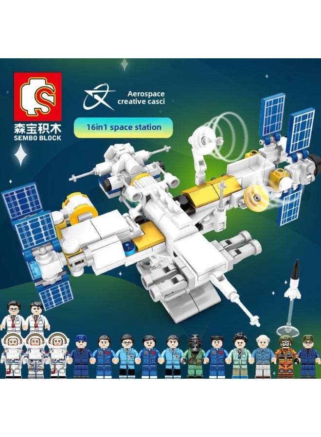 Senbao متوافق مع لعبة مكعبات البناء المجمعة من Lego Aerospace Wenchuang Manned Long March Rocket Puzzle - اللون: Long March 6 203014 【360 جسيمًا】】 - Image 4