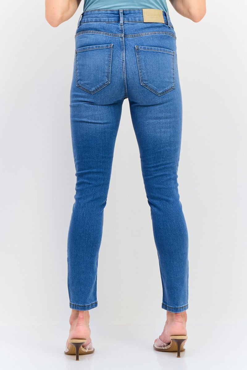 VERO MODA Vero Moda x i Scenery Women Skinny Fit Washed Stretchable Jeans, Blue  - Image 4