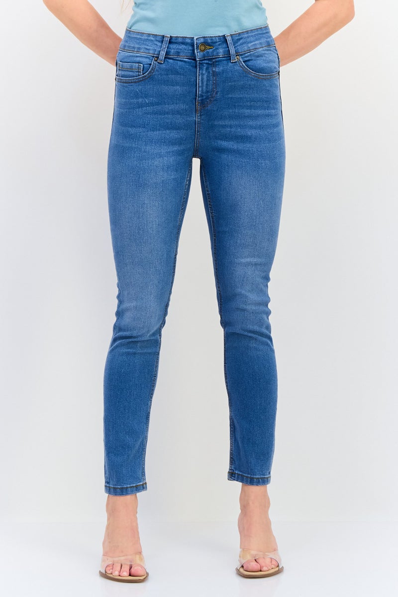 VERO MODA Vero Moda x i Scenery Women Skinny Fit Washed Stretchable Jeans, Blue  - Image 1