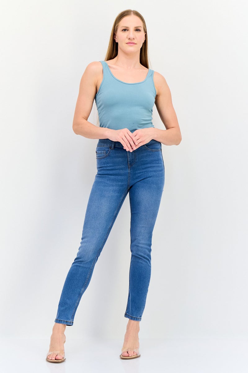 VERO MODA Vero Moda x i Scenery Women Skinny Fit Washed Stretchable Jeans, Blue  - Image 2