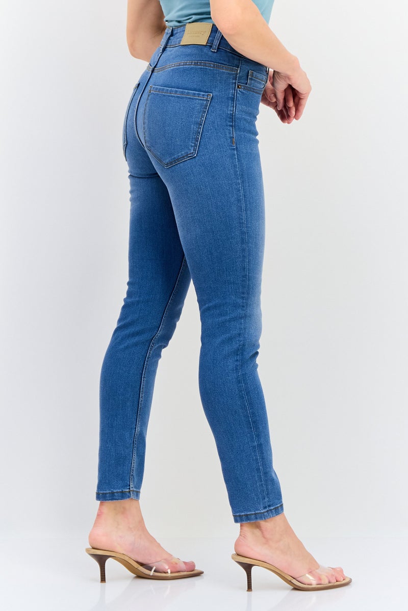 VERO MODA Vero Moda x i Scenery Women Skinny Fit Washed Stretchable Jeans, Blue  - Image 3