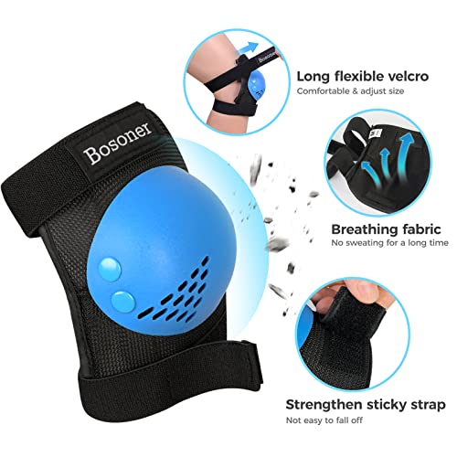 BOSONER Kids/Youth Knee Pad Elbow Pads for Roller Skates Cycling BMX Bike Skateboard Inline Rollerblading, Skating Skatings Scooter Riding Sports - Image 3