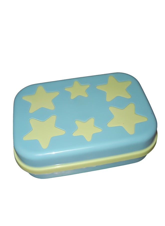 Plastic Star Shaped Self Design Soap Case Holder for Bathroom (Multicolor)