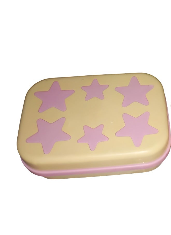 Plastic Star Shaped Self Design Soap Case Holder for Bathroom (Multicolor)
