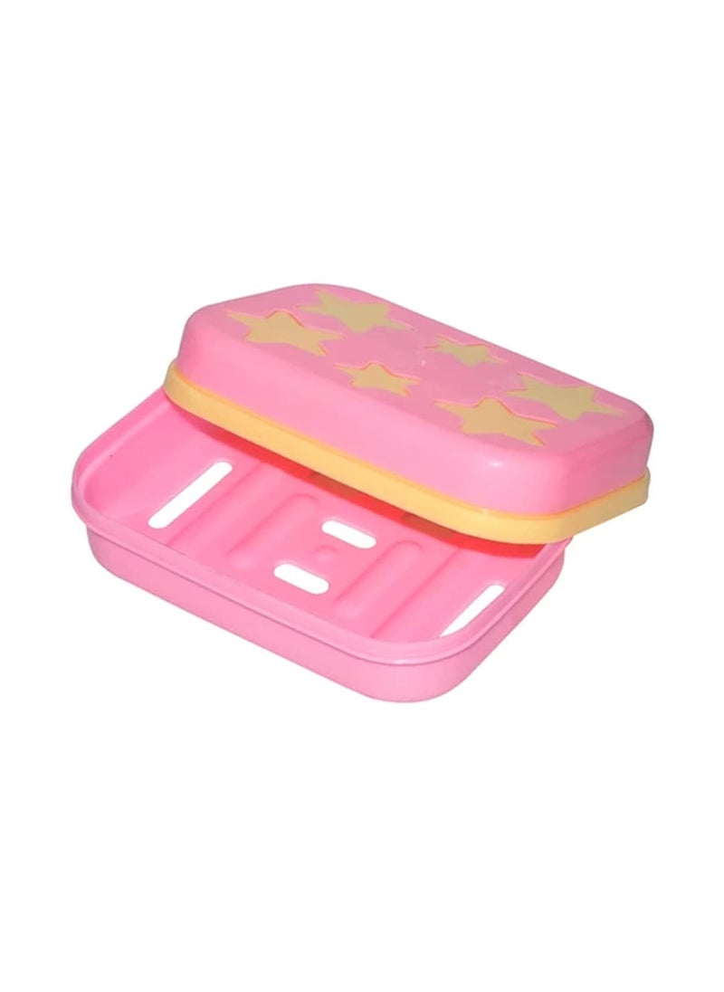 Plastic Star Shaped Self Design Soap Case Holder for Bathroom (Multicolor)