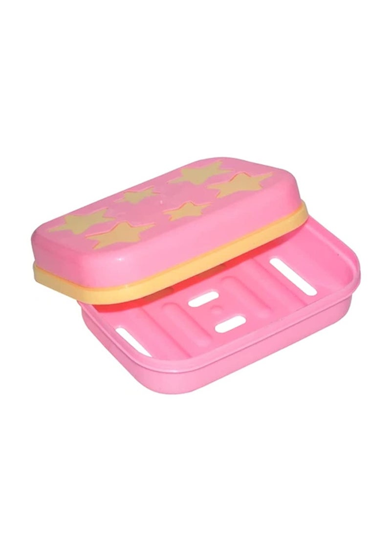 Plastic Star Shaped Self Design Soap Case Holder for Bathroom (Multicolor)