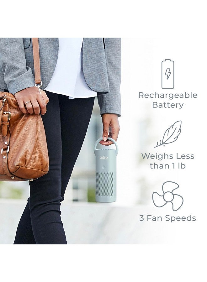 Pure Enrichment منقي الهواء المحمول الصغير PureZone™ من Pure Enrichment® - فلتر HEPA حقيقي بدون سلك ينظف الهواء ويزيل 99.97% من الغبار والروائح والمواد المسببة للحساسية بالقرب منك - للسيارات والمدارس والمكاتب (أزرق نجمي) - Image 2