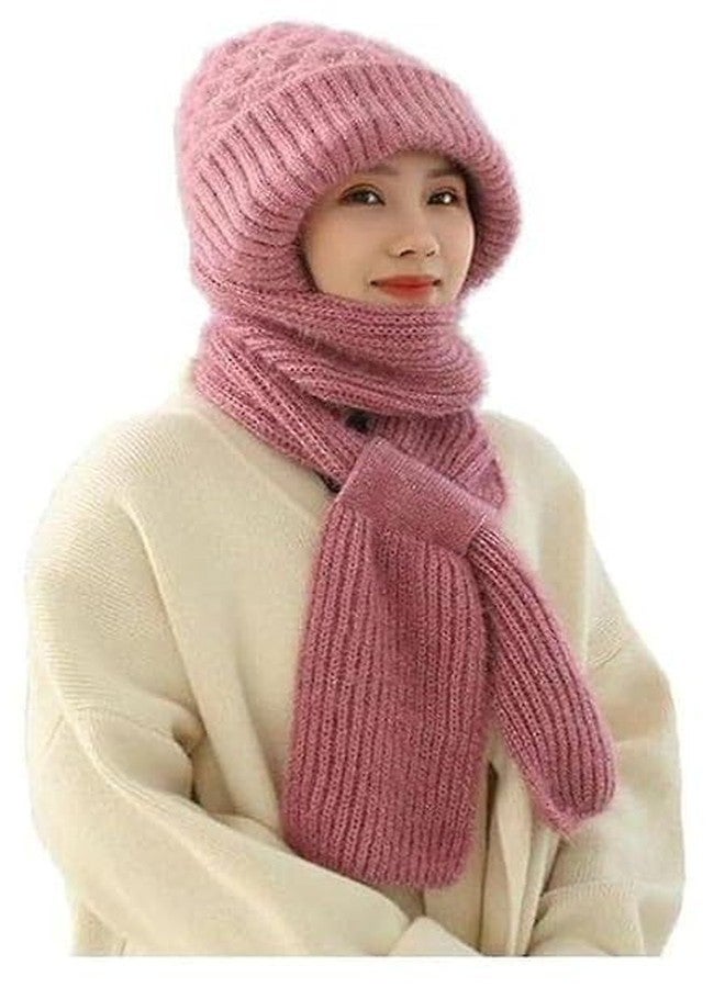 MERCEHIVE Women's Winter Woolen Hat & Muffler Combo | Soft Knitted Warm Cap with Neck Scarf | Windproof, Ear Protection | Multicolor (Pack of 1) - Image 1