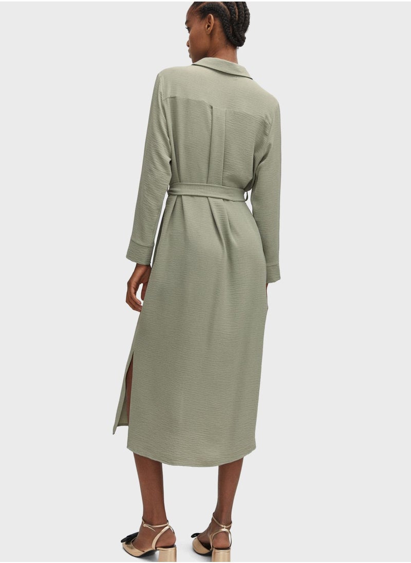 MANGO - Pocket Detail Button Down Dress - Image 1